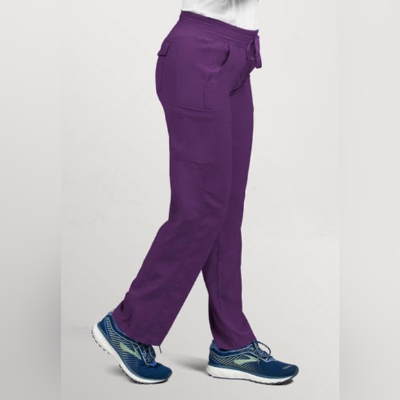 Women’s scrubs, Willow Brook Bella Pull On Cargo Pant, eggplant/purple color - Picture 4 of 6